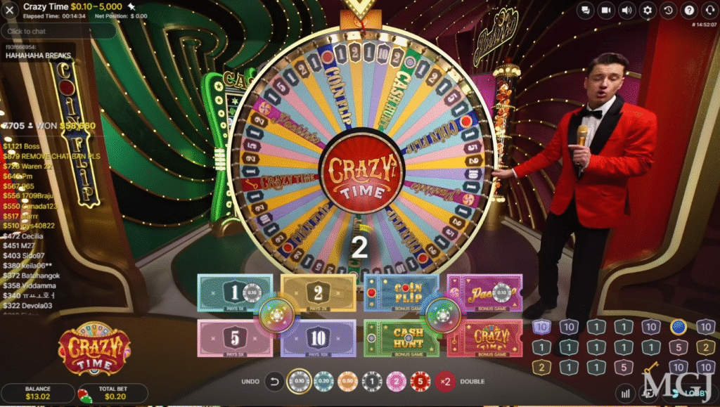 Live TV show game (Crazy Time)